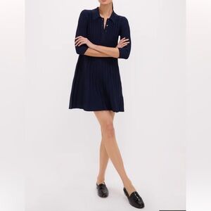 Pomander Place Landry Navy Blue Ribbed Dress.